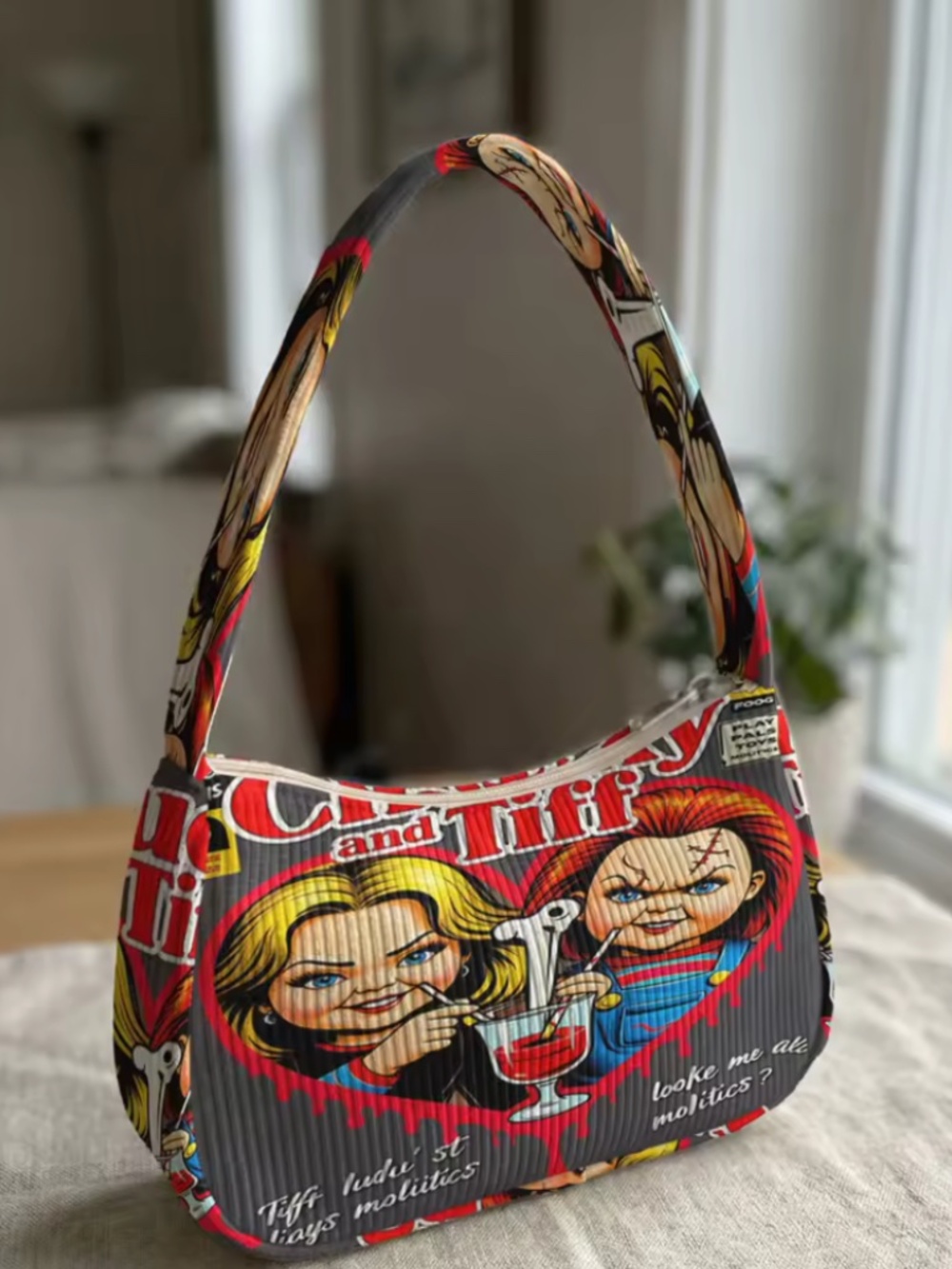 Chucky and Tiffany Print Shoulder Bag